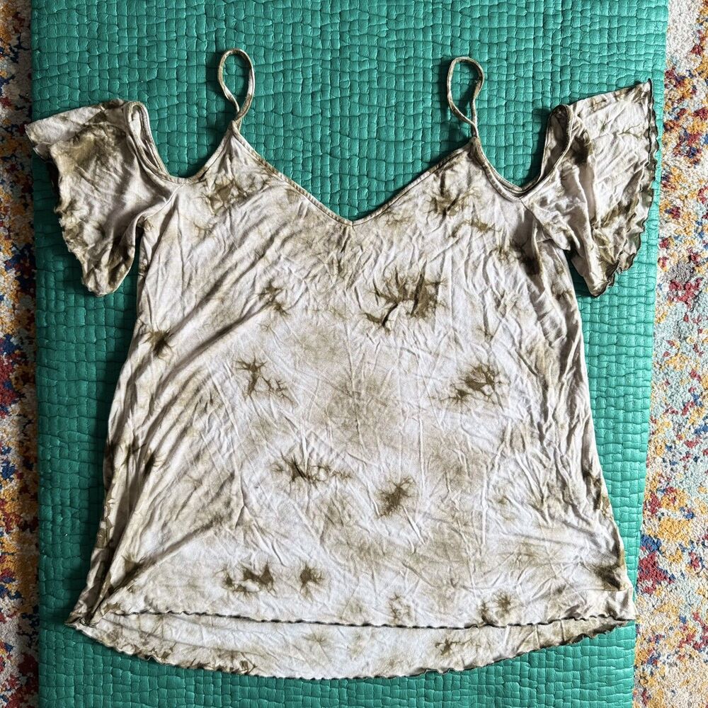 NEW Vintage American Eagle AEO 1977 Soft & Sexy Flowy Tie Dye Shirt M Green 2010